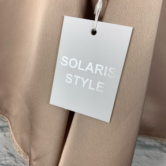 Solaris Style Taupe Satin Teddy Lingerie Romper - Picture 5 of 8